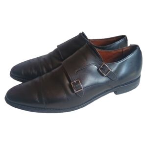 Allen Edmonds Black Leather Double Monk Strap Shoes Size: 13D